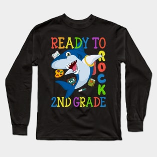 Dabbing 2nd Grade Shark Back To School Long Sleeve T-Shirt